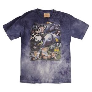 Vintage The Mountain Brookfield Zoo Animal Graphic Tie Dye Kids T-Shirt Size L